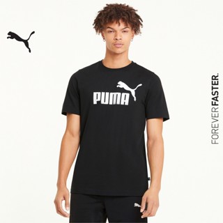 PUMA BASICS - เสื้อยืดผู้ชาย Essentials Logo สีดำ - APP - 58666601