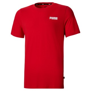 PUMA BASICS - เสื้อยืดคอกลมผู้ชาย Essentials Small Logo Tee สีแดง - APP - 84722504