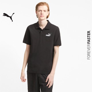 PUMA BASICS - เสื้อเชิ้ตโปโลผู้ชาย Essentials Pique Mens Polo Shirt สีดำ - APP - 58667401