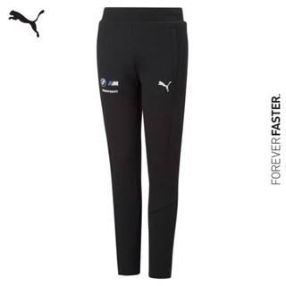 PUMA AUTO - กางเกงวอร์มขาจั๊มเด็กโต BMW M Motorsport Slim Sweatpants สีดำ - APP - 53621001