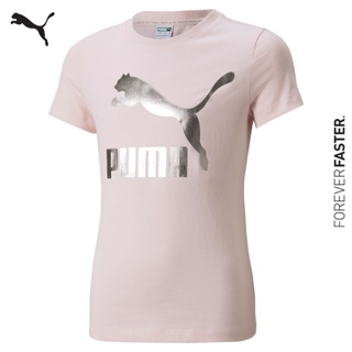 PUMA KIDS - เสื้อยืดเด็กโตโลโก้ Classics สีชมพู - APP - 53020816