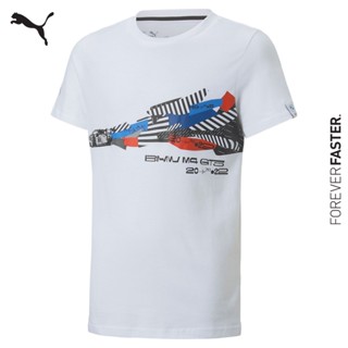 PUMA AUTO - เสื้อยืดคอกลมเด็กโต BMW M Motorsport Car Graphic Tee สีขาว - APP - 53591702