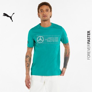 PUMA AUTO - เสื้อยืดผู้ชาย Mercedes F1 Logo สีเขียว - APP - 53369305