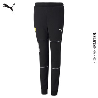 PUMA AUTO - การเกงวอร์มขาจั๋มเด็กโต Scuderia Ferrari Race Sweatpants สีดำ - APP - 53583901