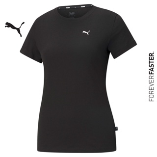 PUMA BASICS - เสื้อยืดผู้หญิง Essentials Small Logo สีดำ - APP - 58677601