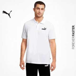 PUMA BASICS - เสื้อเชิ้ตโปโลผู้ชาย Essentials Pique Mens Polo Shirt สีขาว - APP - 58667402