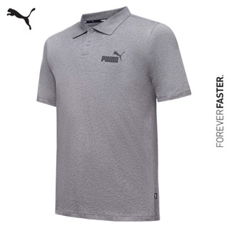 PUMA BASICS - เสื้อเชิ้ตโปโลผู้ชาย Essentials สีเทา - APP - 58667603