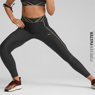 PUMA TRAINING - กางเกงออกกำลังกายรัดรูปผู้หญิง Deco Glam High Waist Full-Length Training Tights สีดำ - APP - 52225601