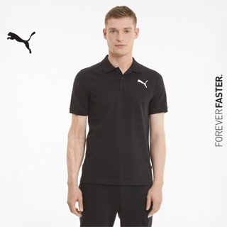 PUMA BASICS - เสื้อเชิ้ตโปโลผู้ชาย Essentials Pique Mens Polo Shirt สีดำ - APP - 58667451