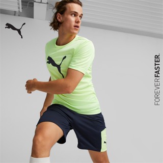 PUMA FOOTBALL - เสื้อยืดผู้ชาย individualRISE Football Logo สีเหลือง - APP - 65812847