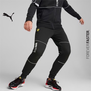 PUMA AUTO - การเกงวอร์มขาจั๊มผู้ชาย Scuderia Ferrari Race Closed Cuff Motorsport Sweatpants สีดำ - APP - 53583301