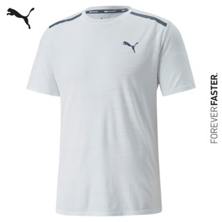 PUMA TRAINING - เสื้อยืดออกกำลังกายคอกลมผู้ชาย Jacquard Short Sleeve Training Tee สีขาว - APP - 52231602