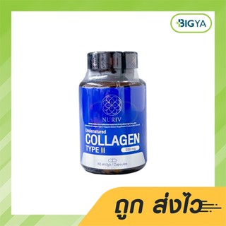 Nuriv Undenatured Collagen Type Ii ผลิตภัณฑ์เสริมอาหาร อันดีเนเจอด์ คอลลาเจน ไทพ์ทู บรรจุ 60 แคปซูล (1กระปุก)