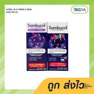 Sambucol Black Elderberry แซมบูคอล แบล็ค เอลเดอร์เบอรี่ ชนิดน้ำ มี 2 สูตรให้เลือก บรรจุ 120 มล. ทานได้ทุกวัย (1ขวด)