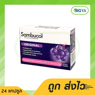 Sambucol Original ผลิตภัณฑ์เสริมอาหารสูตรออริจินัล ในรูปแบบแคปซูล ด้วยสารสกัดจากแบล็ค เอลเดอร์เบอร์รี่ บรรจุ 24 แคปซูล