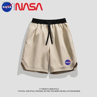 กางเกงบาสเก็ตบอลชาย ✎❖™กางเกงบาส   NASA แจ๊กเก็ตผ้าไหมน้ำแข็งฤดูร้อนของผู้ชายที่มีแบรนด์ร่วมกีฬาหลวมอินเทรนด์ทุกการแข่งข