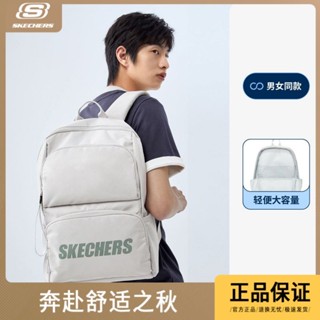 ☒㍿Skechers กระเป๋าเป้สะพายหลังน้ำหนักเบาความจุขนาดใหญ่แฟชั่นกลางแจ้งกีฬาและกระเป๋าเป้สะพายหลังสำหรับผู้ชายและผู้หญิงสไตล