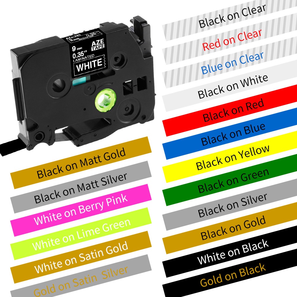 1PC Multicolor 9mm Tze Tape Compatible Brother P-touch Label Printers Tze131 Tzc-131 Tze PT Label Ri