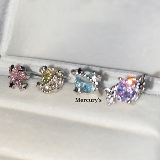 №✇♠ดาวพุธ Xingyueji ~ Brilliant Starry Sky Series ต่างหู Pink Star สี Zircon EAR Bone Studs Cochlear