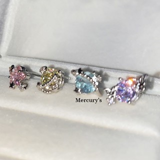 №✇♠ดาวพุธ Xingyueji ~ Brilliant Starry Sky Series ต่างหู Pink Star สี Zircon EAR Bone Studs Cochlear