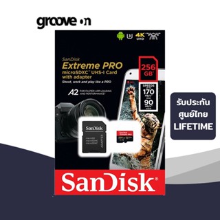 SanDisk Extreme Pro microSDXC 256GB A2 (SDSQXCY_256G_GN6MA) ความเร็วสูงสุด อ่าน 170MB/s เขียน 90MB/s รับประกัน Synnex