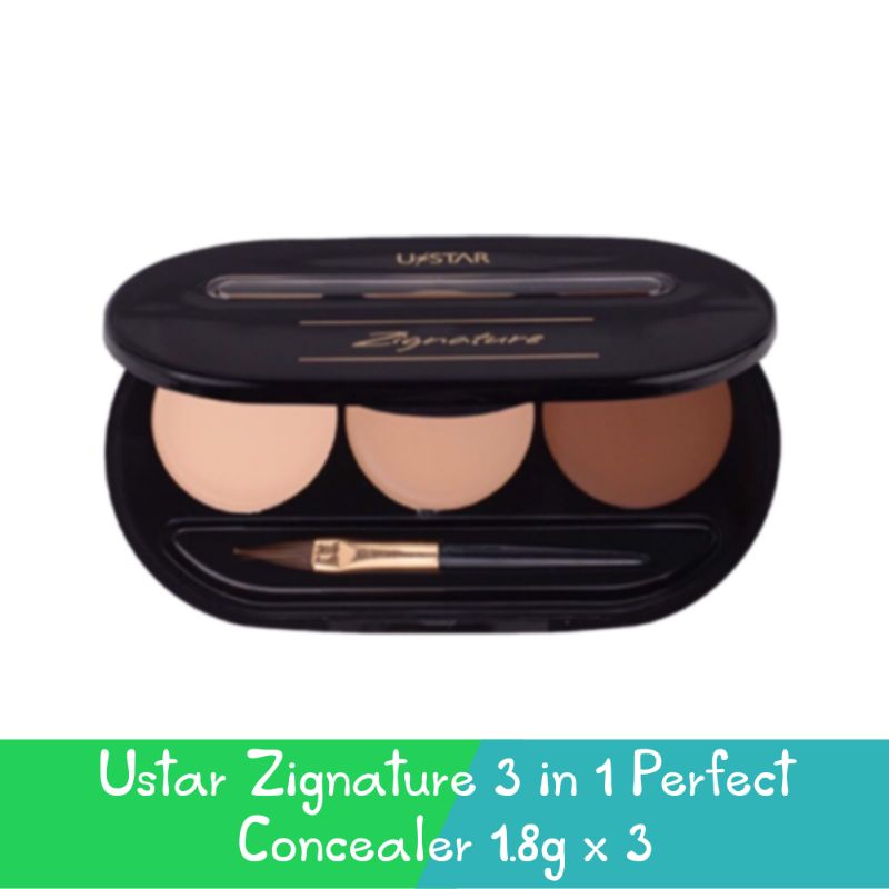 Ustar Zignature 3 in 1 Perfect Concealer 1.8g x 3. ยูสตาร์ ซิกเนเจอร์ 3 อิน 1 เพอร์เฟ็คท์ คอนซิลเลอร์ 1.8กรัม x 3