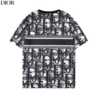 เสื้อยืดแขนสั้นลําลอง พิมพ์ลายโลโก้ Dior ทรงหลวม สไตล์ฮ่องกง แฟชั่นฤดูใบไม้ผลิ และฤดูร้อน สําหรับผู้ชาย และผู้หญิง 2023