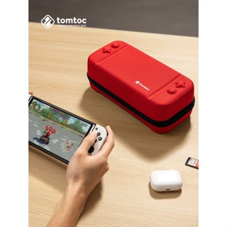 Tomtoc Switch Oled กระเป๋าเคสแข็ง ขนาดใหญ่ จุของได้เยอะ สําหรับจัดเก็บตลับหมึก Nintendo