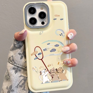 เคสโทรศัพท์มือถือ แบบนิ่ม ลายแมวน่ารัก สําหรับ iPhone 14Promax 13 12 11 7Plus X XR xsmax