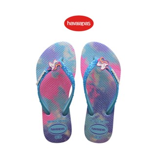 Havaianas รองเท้าแตะเด็ก Kids Slim Glitter II  WHITE/BLUE WATER BLUE รุ่น41469761022BLXX (รองเท้า รองเท้าแตะ รองเท้าเด็ก)