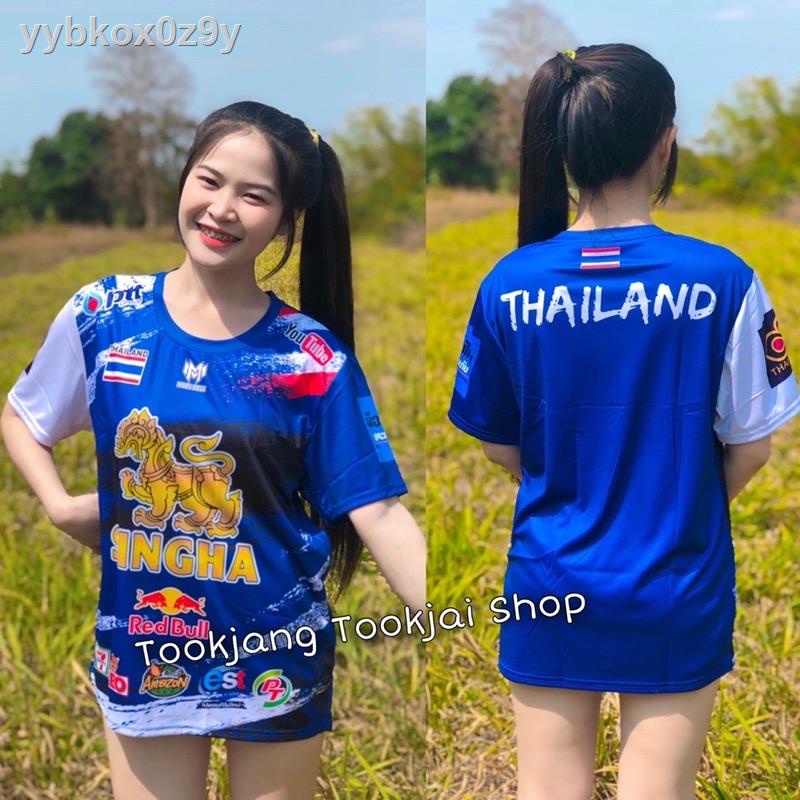 ✚เสื้อกีฬาคอกลมลายสิงห์ (SINGHA) ผ้าไมโครใส่สบาย