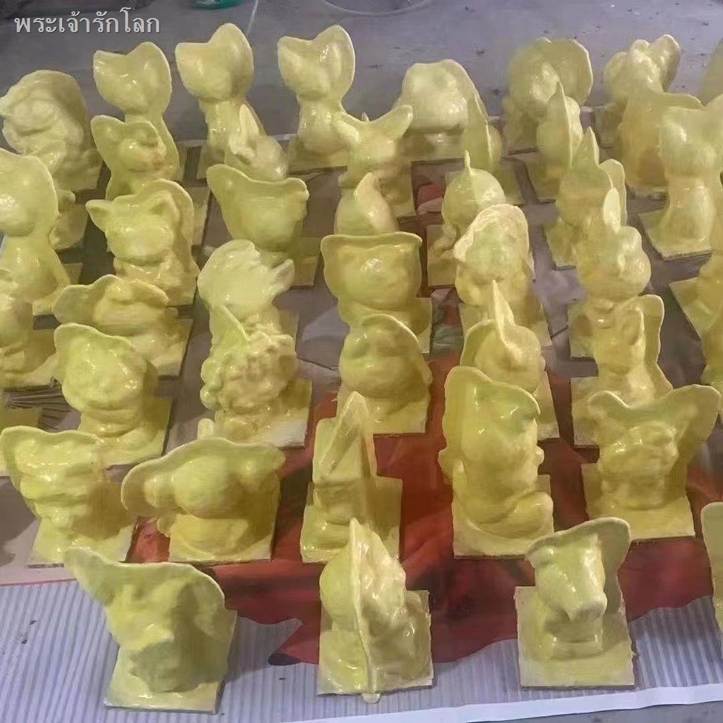 แม่พิมพ์ปูนปลาสเตอร์สุทธิสีแดงรุ่นระเบิดปูนปลาสเตอร์ตุ๊กตา Piggy Bank KT แมวใหม่ปูนปลาสเตอร์แม่พิมพ์แม่พิมพ์น้ำยาง DIY