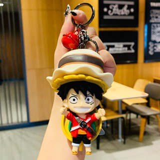 ✶การ์ตูน One Piece Luffy พวงกุญแจหญิง Sauron พวงกุญแจรถคู่กระเป๋าเป้สะพายหลังจี้กระเป๋าจี้ของขวัญ