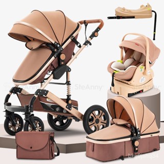 AOCH 5-IN-1 Baby Stroller Travel System พร้อม Car Seat Portable Pram (พร้อมฐานเชื่อมต่อ ISOFIX)