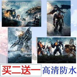 โปสเตอร์หนังไซไฟ Transformers Pacific Rim ผู้เล่นอันดับหนึ่งสติกเกอร์ติดผนังหอพักวอลล์เปเปอร์มีกาวในตัวภาพวาดตกแต่ง