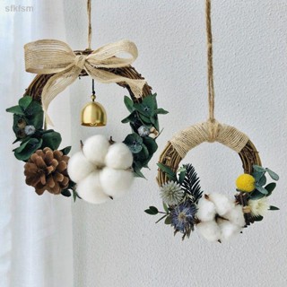 พวงหรีดดอกไม้แห้ง แฮนด์เมด DIY สําหรับแขวนตกแต่งภายในรถยนต์