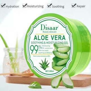 Disaar Aloe Vera เจลว่านหางจระเข้ 99% Moisturizing ปลอบประโลมผิว บำรุงผิวหน้า เพิ่มความชุ่มชื้น ซ่อมแซมผิว 300 ml.