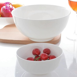 ✟✥☑Pure white bone china ชามข้าวชามก๋วยเตี๋ยวชามซุป 4.5 นิ้ว 6 นิ้ว 8 นิ้วเซรามิคชามซุปอ่างล้างหน้าสามารถไมโครเวฟ