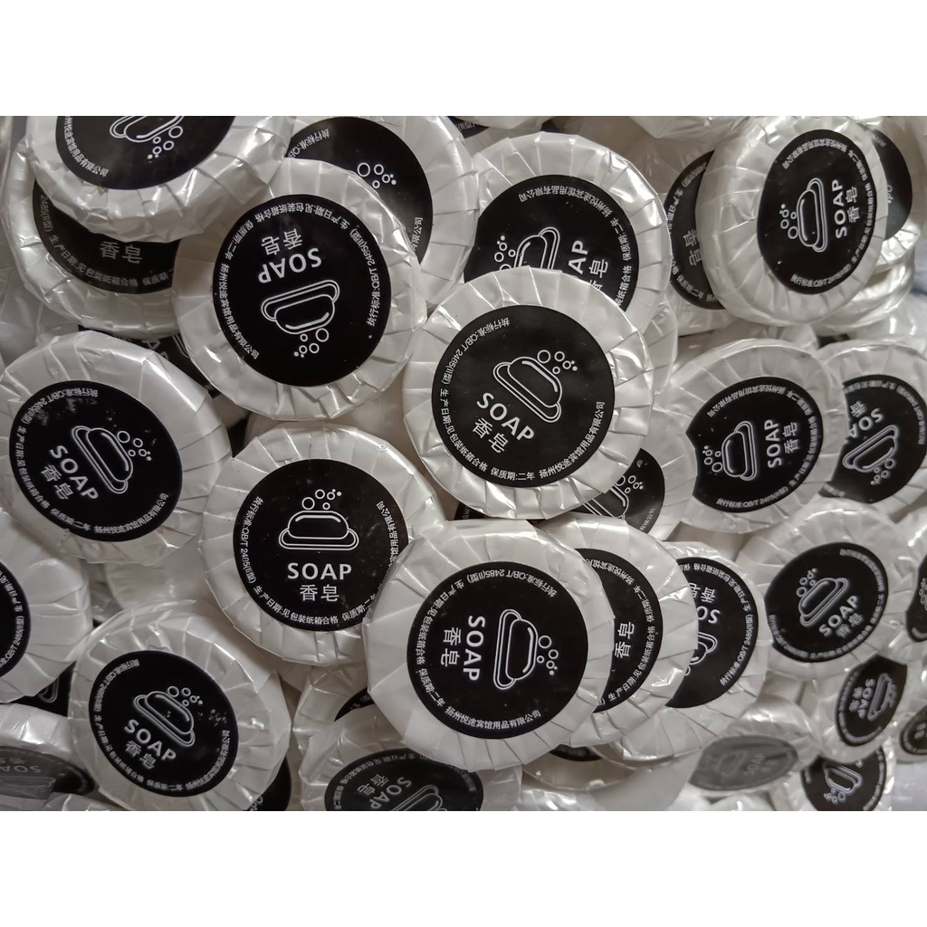50ก้อน!! ก้อนละ1.5บาท ขายส่งโรงแรม เล็กสบู่ก้อน คุณภาพดี  สามารถสั่งพิมพ์โลโก้ได้ สบู่ก้อน ของใช้ในโรงแรม