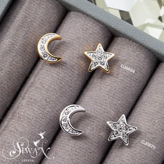 ต่างหูคริสตัล Siwan Crystal Moon and Star Earrings