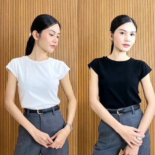 เสื้อยืด คอกลม แขนครอป ฟรีไซส์