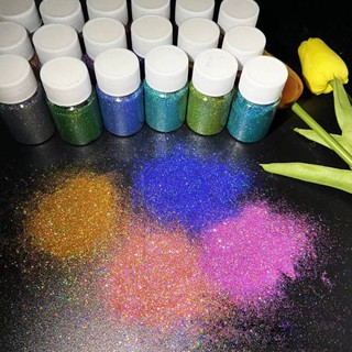 ✈✉✒10g เลเซอร์ Glitter ผงแป้ง Fine Glitter เล็บเล็บแต่งหน้า Highlight Glitter DIY Glitter Sequins