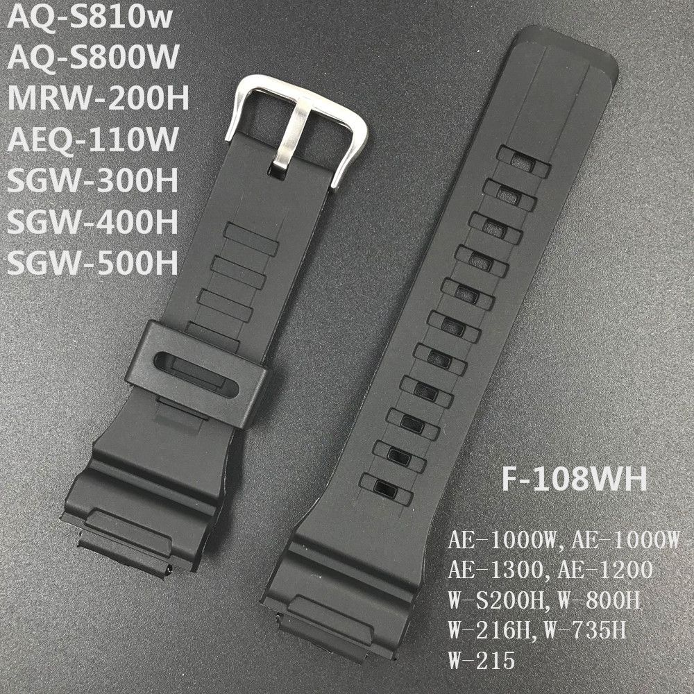 สายนาฬิกาข้อมือ สีดํา แบบเปลี่ยน สําหรับ Casio AQ-S810W AEQ-110W W-735H