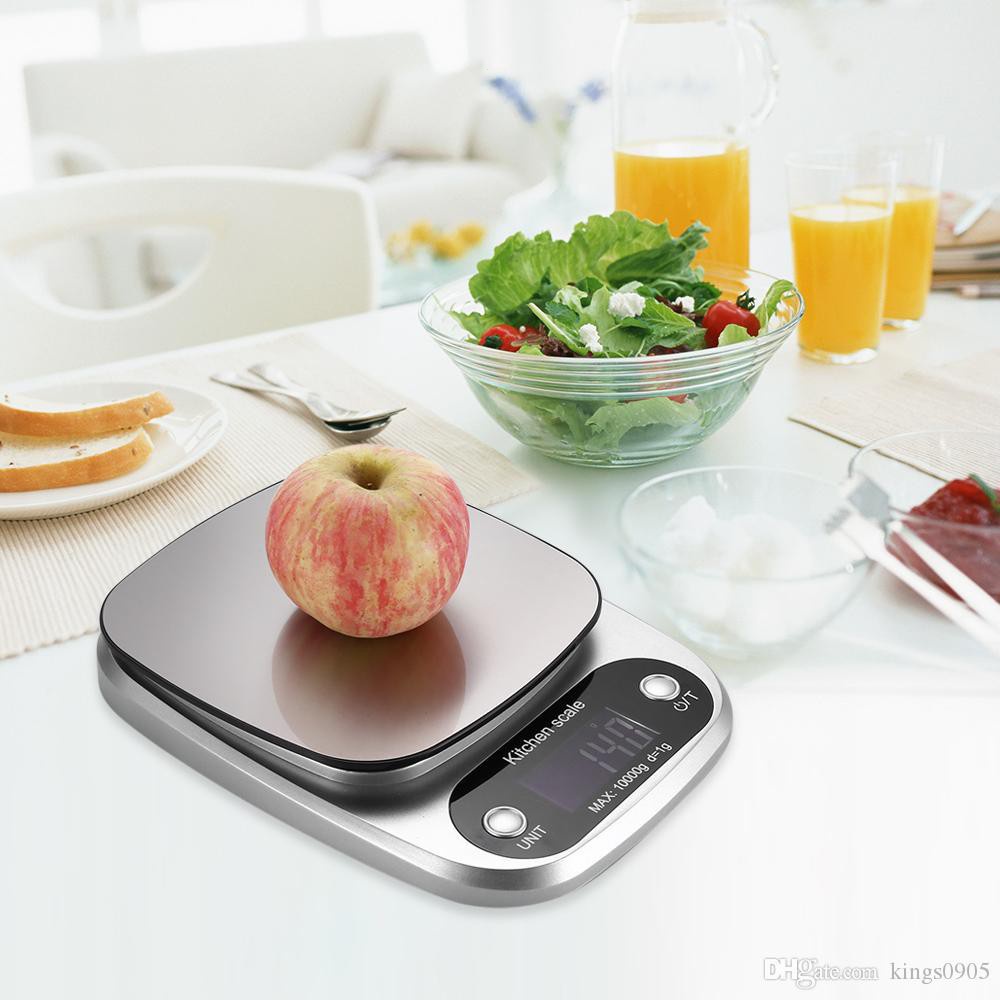 [AK045]เครื่องชั่งดิจิตอล 10kg/0.1g แป้นสแตนเลส ชั่งอาหาร กาแฟ ถ่าน AAA อุปกรณ์เบเกอรี่ Kitchen Digi