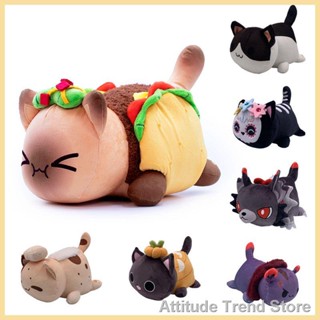 Attitude Trend Store[new] Cute 25cm Aphmau Skull Taco Pumpkin Bread Cat MeeMeows Mystery Plush Toys Stuffed Pillow 【ถูก