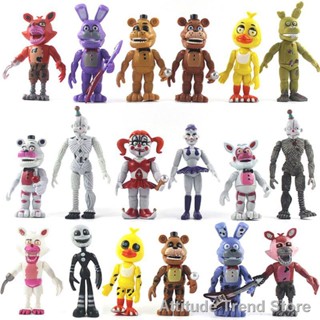 Attitude Trend Store[new] ฟิกเกอร์ตุ๊กตาหมี FNAF Five Nights At Freddys Teddy Bear Foxy Chica Bonnie Figurines ขนาดเล็ก