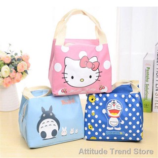 Attitude Trend Store[new] Doraemon Totoro Stitch Waterproof Cute Lunch Bag Kids Cooler Insulation Thermal 【ถูก ที่สุด】