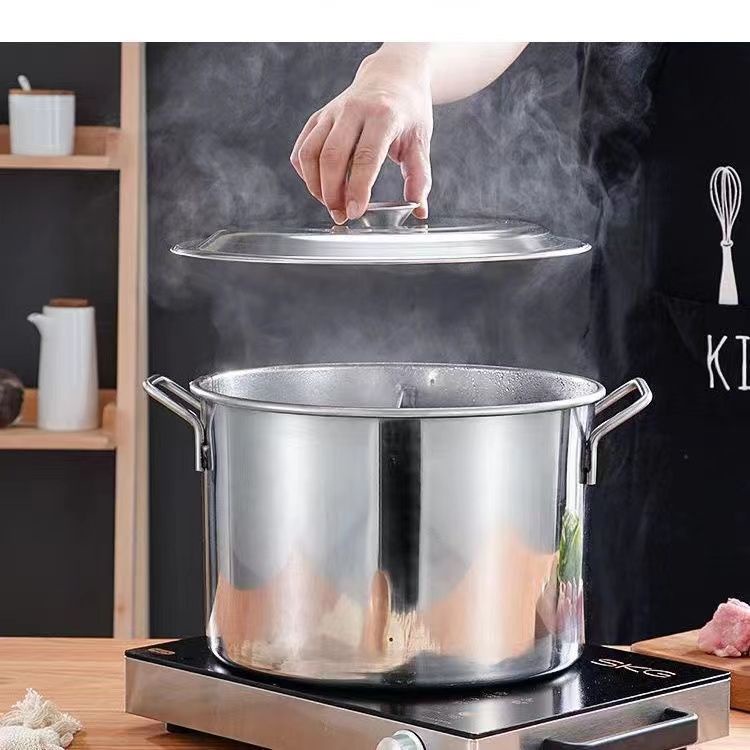 ✒۩Commercial หนาสแตนเลสถังซุปถังกลมพร้อมฝาปิดแยกหม้อเป็ดแมนดารินความจุขนาดใหญ่พิเศษทำอาหารก๋วยเตี๋ยวถังถังน้ำเกลือเผ็ดร้ - รูปที่ 5