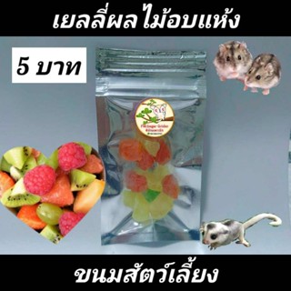 ขนมแฮมส์เตอร์ ขนมชูก้า อาหารแฮมส์เตอร์ ขนมสัตว์เลี้ยง ผลไม้อบแห้ง ห่อละ5บาท