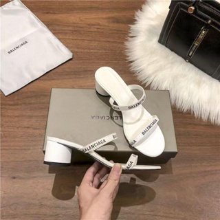 [EUR Size] Balenciaga รองเท้าแตะลําลอง ส้นแบน ขนาดเล็ก สําหรับผู้หญิง